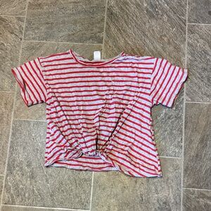 Melrose and Market Red and White Striped Tee